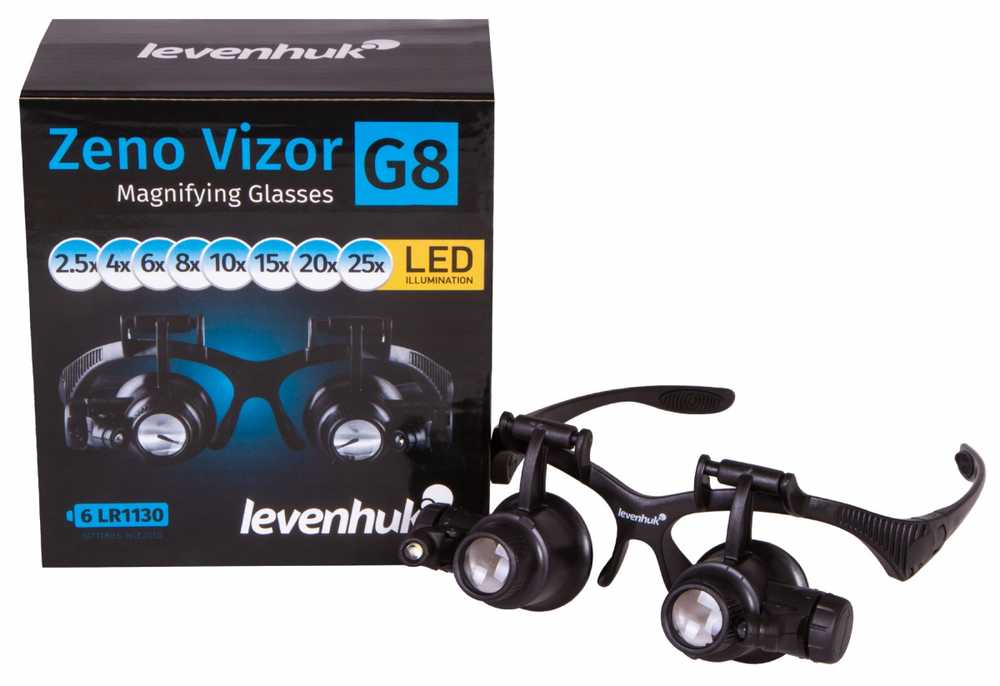 Levenhuk Zeno Vizor G8 Magnifying Glasses 2.5/4/6/8/10/15/20/25x