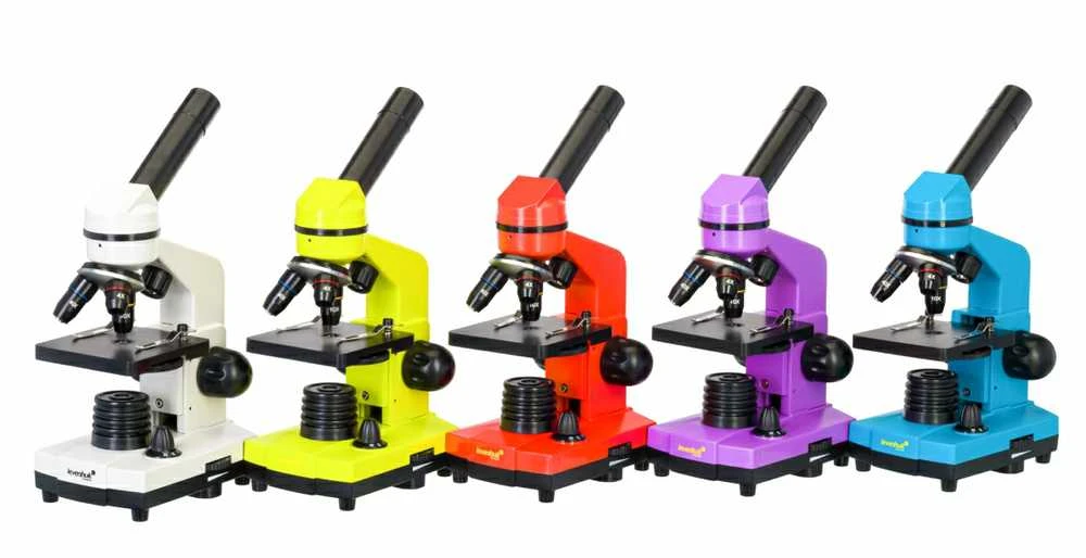 Mikroskopas Levenhuk Rainbow 2L Lime 40x-400x su eksperimento komplektu K50