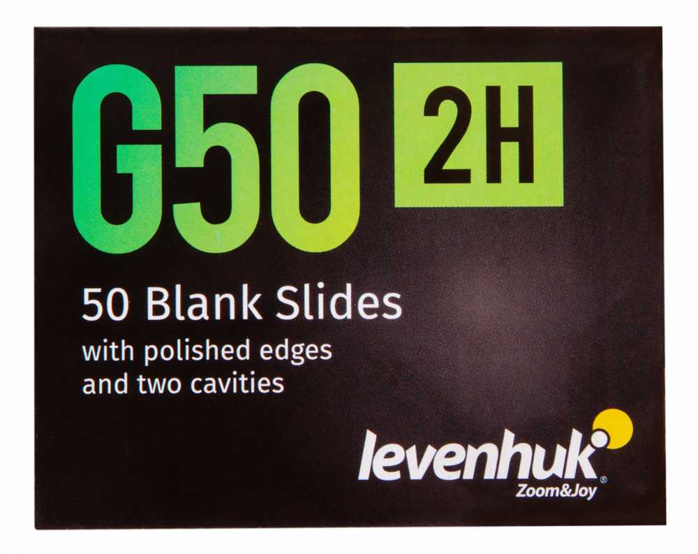 Levenhuk G50 2H Double Cavity Blank Slides, 50 vnt