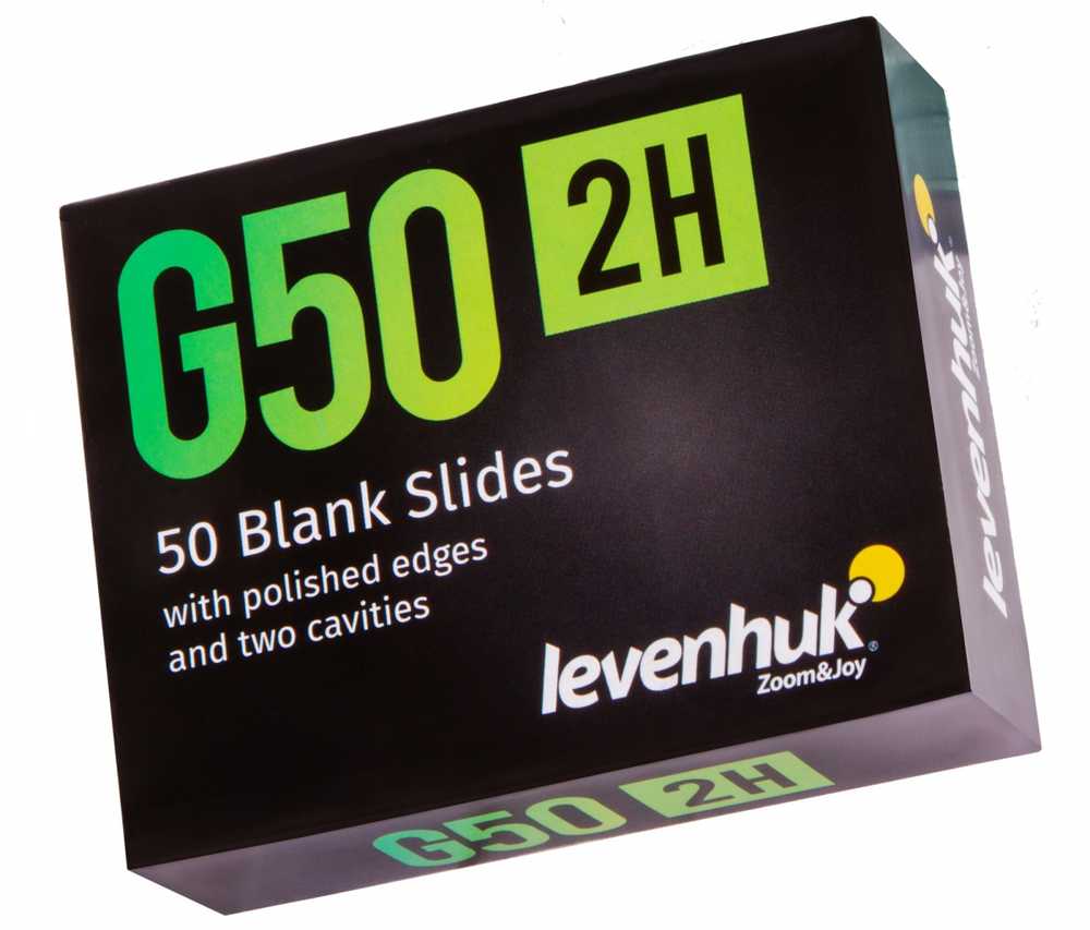 Levenhuk G50 2H Double Cavity Blank Slides, 50 vnt