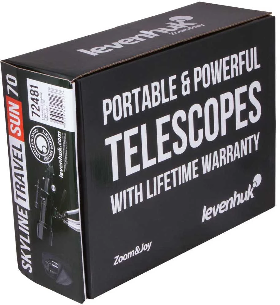 Teleskopas Levenhuk Skyline Travel Sun 70 su kuprine ir saulės filtru