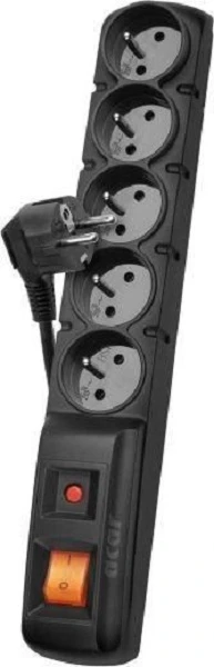Maitinimo juosta Acar F5, 5 lizdai, 1 m juoda (W2051)