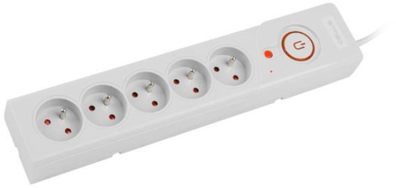 ARMAC Surge Protector Z5 1.5m 5x prancūziški lizdai 10A kabelių tvarkyklė pilka