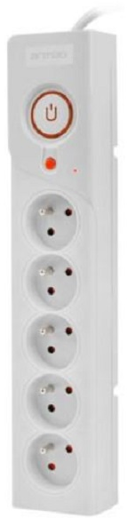 ARMAC Surge Protector Z5 1.5m 5x prancūziški lizdai 10A kabelių tvarkyklė pilka