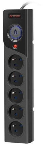 ARMAC Surge Protector Z5 5m 5x prancūziški lizdai 10A kabelių laikiklis juodas