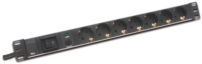 Assmann Electronic DIGITUS 19inch Outlet stripe 7x su ir apsauga nuo perkrovos juodas