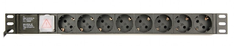 GEMBIRD PDU 8x Schuko 1U 10A 3m C14 Plug