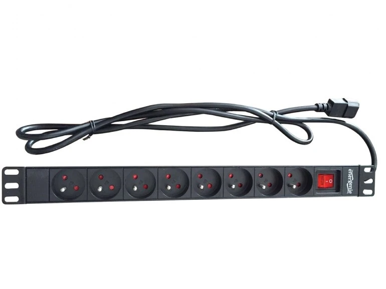 GEMBIRD PDU 8x prancūziškas lizdas 1U 10A 3m C14 kištukas