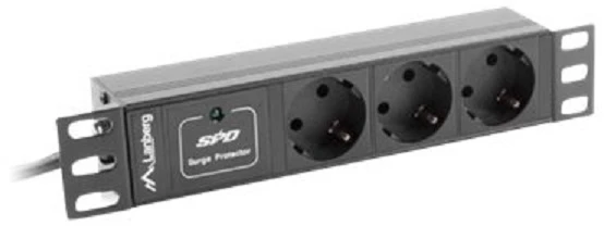 LANBERG PDU-03F-0200-IEC-BK PDU 10 1U 10A 3x 230v Schucko 2m Juodas