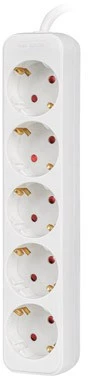 LANBERG Maitinimo juosta 5x Shuko 1,5m baltas