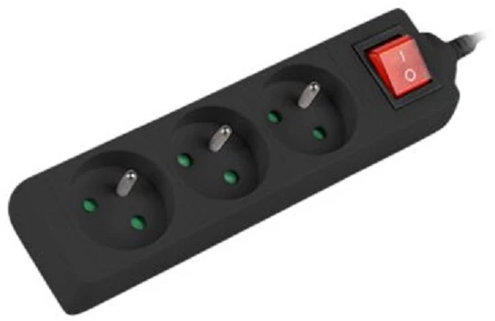 LANBERG PS1-03E-0150-BK 1.5M Juodas LANTERGE CURVE 3X 230V PL SU GRANDINĖS IŠJUNGIKLIU PILNAS VARIS
