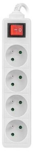 LANBERG PS1-04E-0150-W 1.5M Baltas LANTERGE CURVE 4X 230V PL WITH CIRCUIT BREAKER FULL COPPER