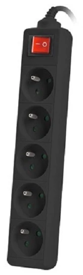 LANBERG PS1-05E-0300-BK 3M Juodas LANTERGE CURVE 5X 230V PL SU GRANDINĖS IŠJUNGIKLIU PILNAS VARIS
