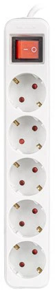 LANBERG Maitinimo juostelė 5x Shuko 1.5m Grandinės pertraukiklis baltas