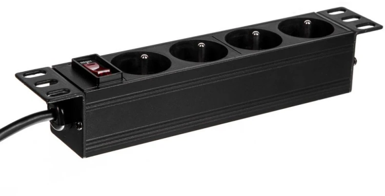 NETRACK 125-10-01 Netrack maitinimo paskirstymo blokas 10 1U, 230V/16A, 4xE, ALU