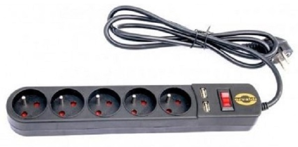 Maitinimo juostelė su apsauga nuo viršįtampių ORVALDI ORV-5 3M USB