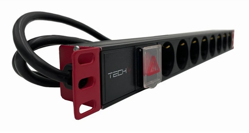TECHLY stovo maitinimo juosta 19 colių 1U 8 vietos Schuko C14 2m