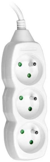 TRACER TRALIS44614 Prailginimo laidas PowerCord 3m 3 lizdai baltas