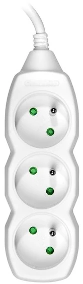 TRACER TRALIS44614 Prailginimo laidas PowerCord 3m 3 lizdai baltas