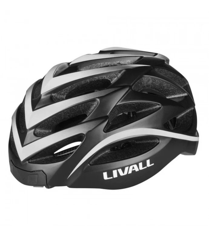 Livall Plento šalmas su „Bluetooth“ ryšiu, 55–61 cm, LED/SOS/interkomu, baltas