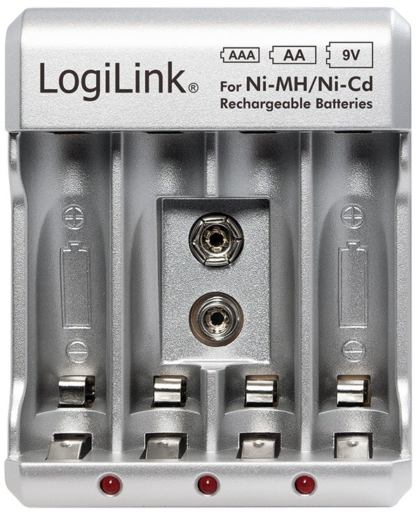LOGILINK PA0168 LOGILINK - Ni-MH/Ni-Cd AA/AAA/9V įkraunamų baterijų įkroviklis