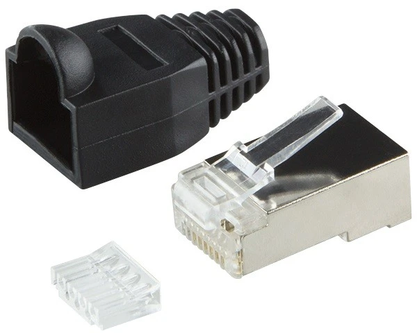 LOGILINK MP0022 LOGILINK - Kištukinė jungtis Cat.6 RJ45 100vnt. komplektas, ekranuotas, juodas