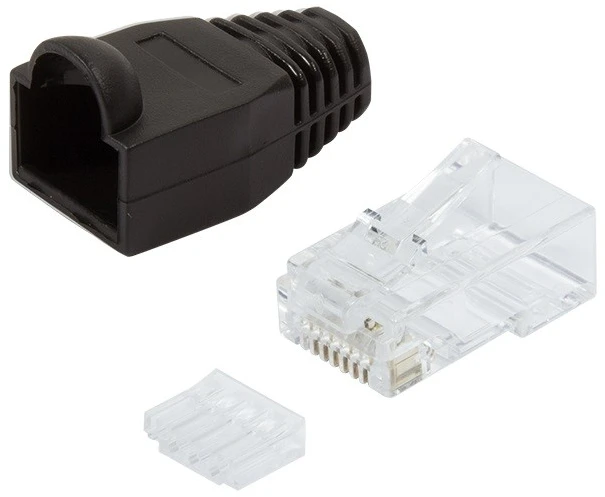 LOGILINK MP0024 LOGILINK - Kištukinė jungtis Cat.6 RJ45 100vnt. komplektas, neekranuotas, juodas