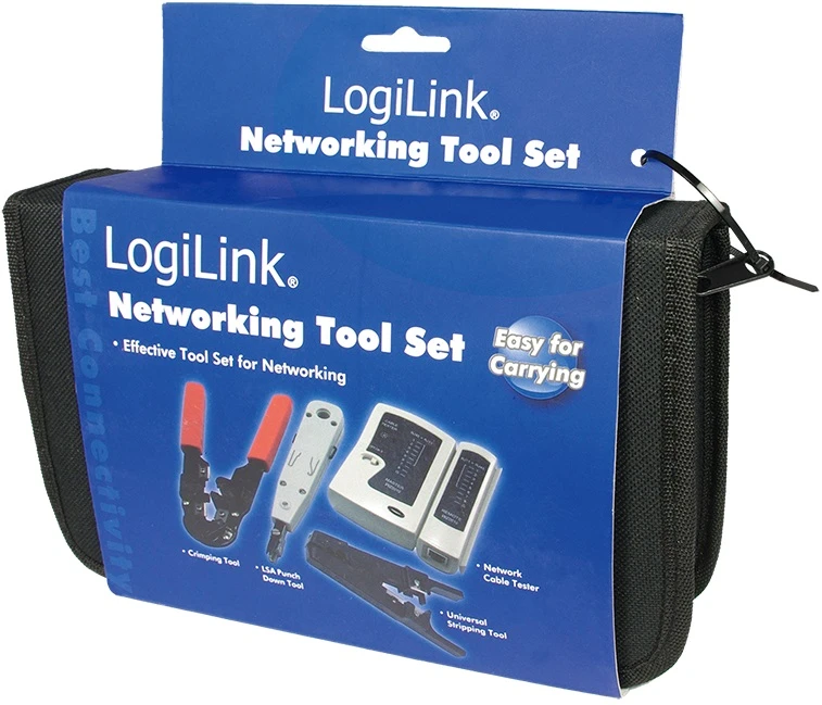 LogiLink Prisijungti | Tinklo įrankių rinkinys su krepšiu, 4 dalys