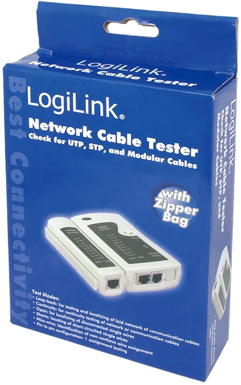 LogiLink Prisijungti | RJ11, RJ12 ir RJ45 kabelių testeris su nuotoliniu įrenginiu