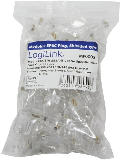 LOGILINK MP0002 LOGILINK - Modulinis kištukas CAT5 neekranuotas 100 vnt.
