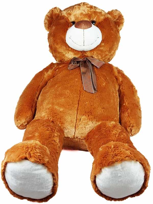 Madej Maskotka Pliušinis meškiukas su kaspinu, 70 cm, rudas