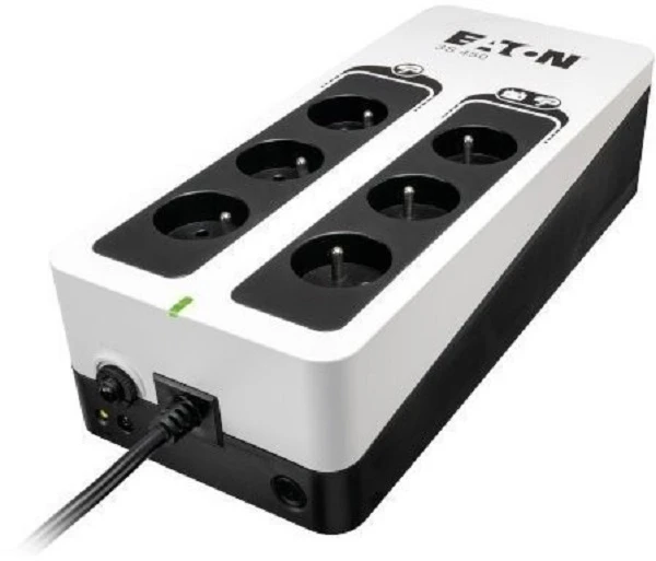Eaton 3S450F nepertraukiamo maitinimo resursai (UPS) Budėjimo režimas (neprisijungus) 450 VA 270 W 6 AC išvestis(ys / čių)