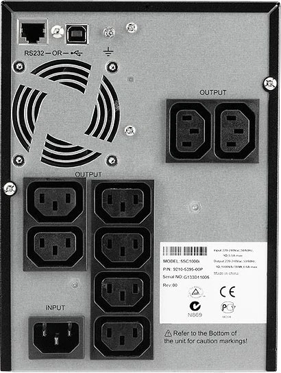 Eaton 1000VA/700W UPS, interaktyvus linija su gryna sinusine išvestimi, Windows/MacOS/Linux palaikymas, USB/serijinis