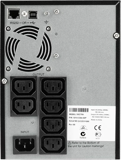 Battery Backup Eaton 750VA/525W UPS, line-interactive with pure sinewave output, Windows/MacOS/Linux support, USB/serial