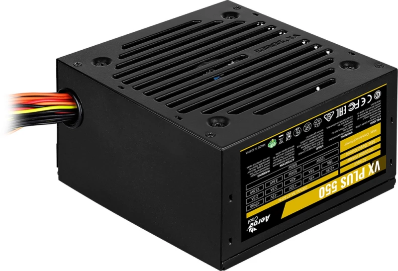 AEROCOOL AEROVX-550PLUS PSU AeroCool VX-550 PLUS 550W, tylus 120 mm ventiliatorius su išmaniuoju valdymu