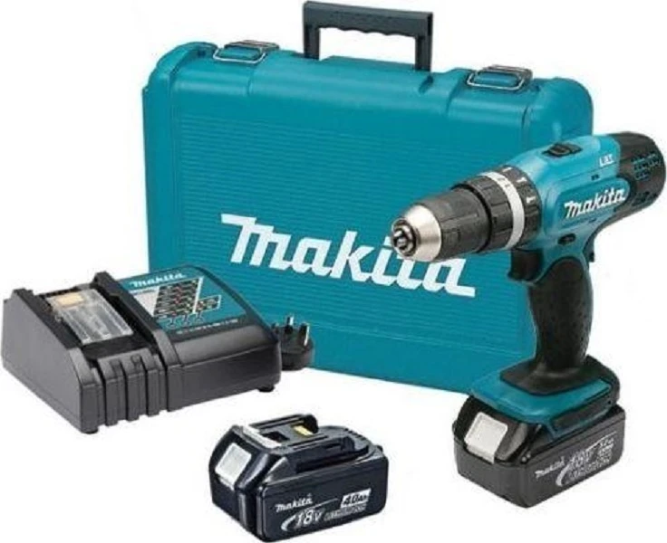 Smūginis suktuvas-gręžtuvas Makita DHP453RFE; 18 V; 2x3,0 Ah akum.