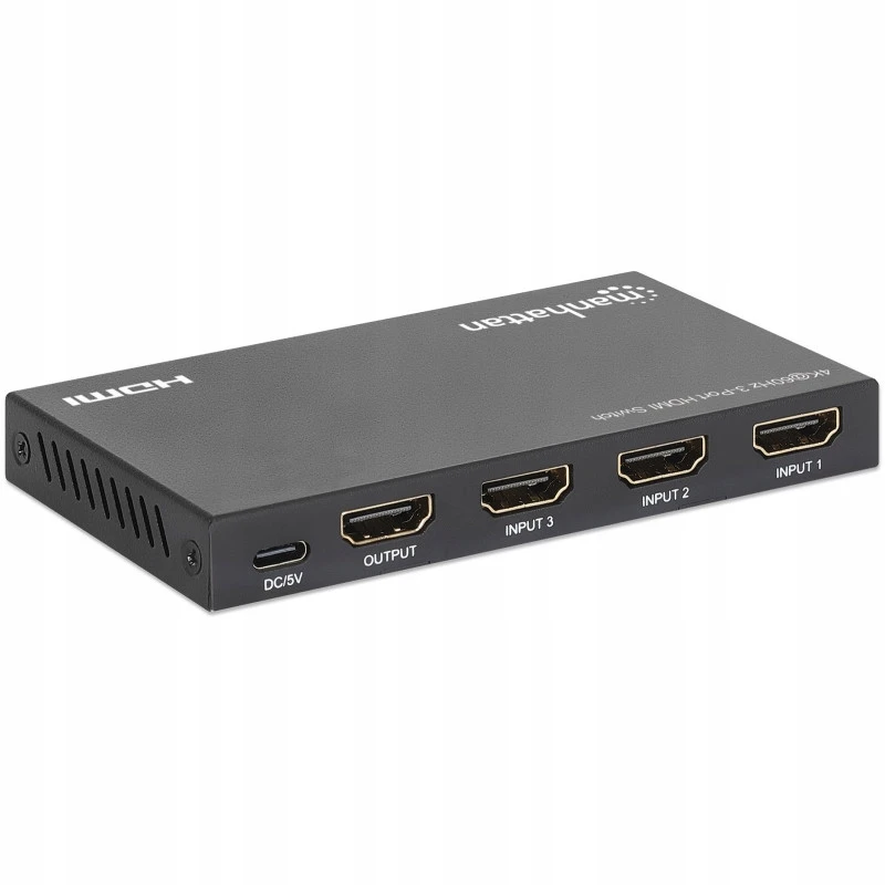 Šakotuvas „Manhattan Switch“ 3x HDMI 2.0 4K60Hz 3 prievadų HDMI jungiklis, automatinis