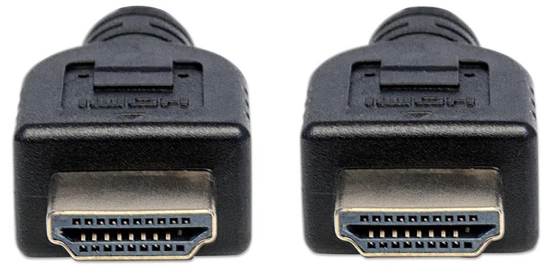 Intracom MANHATTAN CL3 didelės spartos HDMI kabelis 2m su eterneto vidinės sienelės vardiniu HDMI kištukiniu ir kištuku ekranuotas Juodas