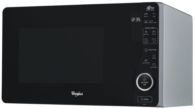 Whirlpool MWF 421 SL mikrobangų krosnelė Stalviršis Kombinuota mikrobangų krosnelė 25 L 800 W Juoda, Sidabras