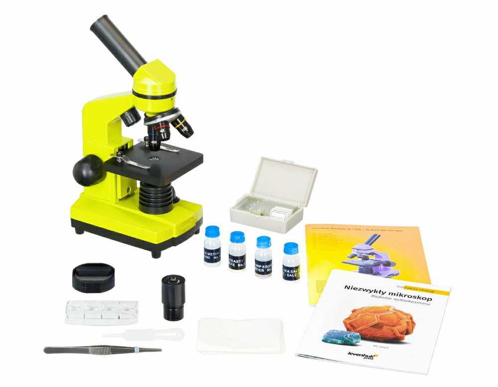 Mikroskopas Levenhuk Rainbow 2L Lime mikroskop