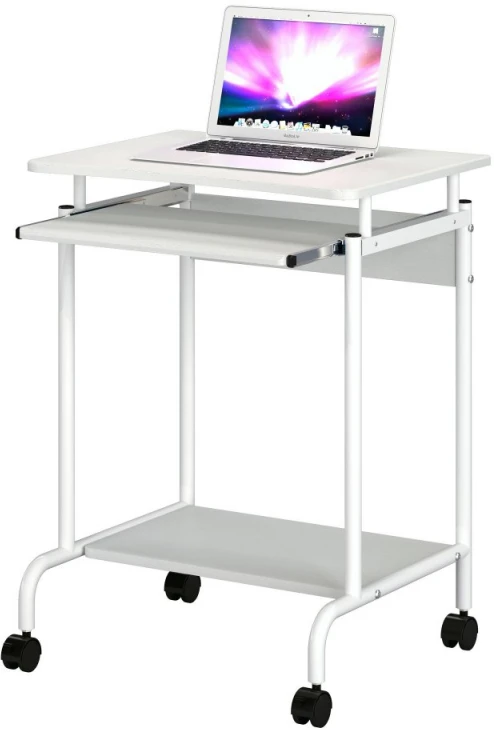 TECHLY Kompiuterio stalas Compact 600x450 su lentyna baltas