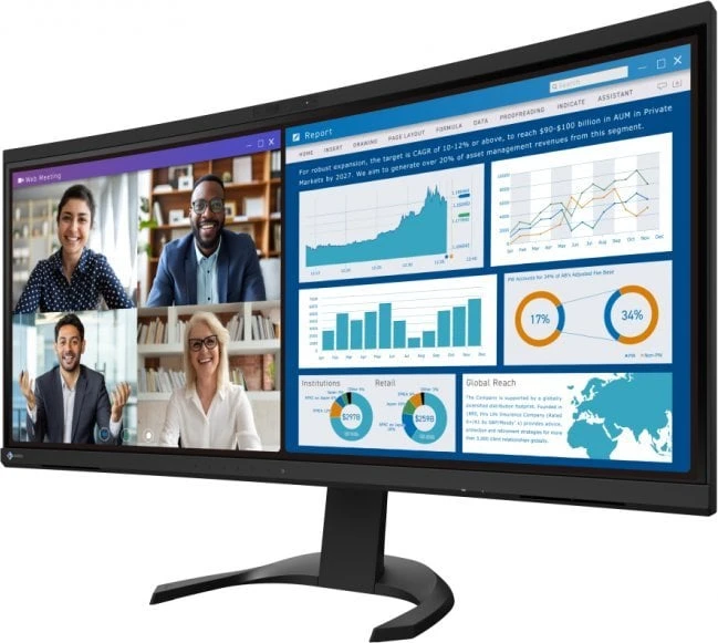 Monitorius EIZO EV3450X 34.1" IPS 16:9 2440X1440 CURVED USB-C/94W RJ45 CAM (Juodas)