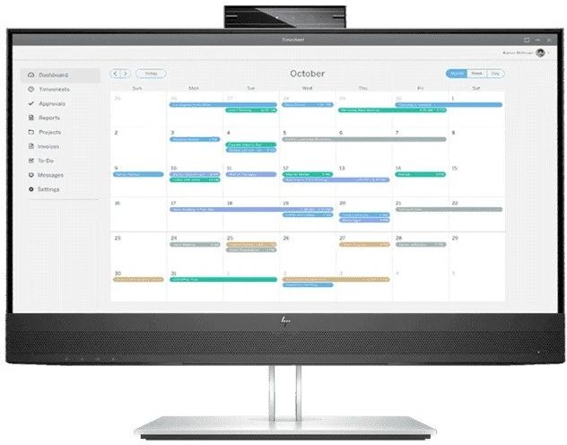 „Hewlett Packard (HP) HP E24mv G4 FHD“ konferencijų monitorius – 23,8 colio, 1920 x 1080 FHD, 250 nitų, 60 Hz, AG, IPS, HDMI/VGA/DisplayPort, 4 USB-A jungtys, garsiakalbiai, 5 MP internetinė kamera, reguliuojamo aukščio / pakreipimo / pasukimo / sukimosi funkcija, 3 metai