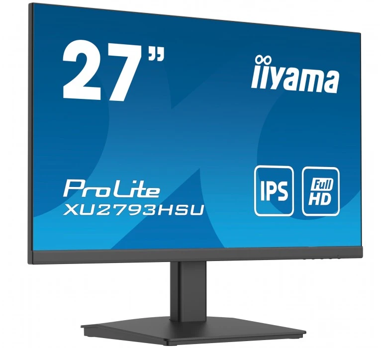 Iiyama ProLite XU2793HSU-B4 - LED monitorius - 27" - 1920 x 1080 Full HD (1080p) @ 75 Hz - IPS - 300 cd / m² - 1000:1 - 4 ms - HDMI, VGA, DisplayPort - garsiakalbiai - matinis juodas