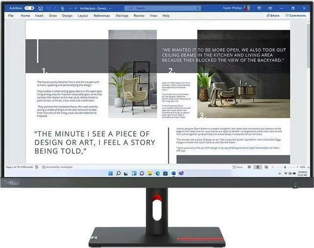 Monitorius Lenovo ThinkVision S27i-30 LED ekranas 68.6 cm (27") 1920 x 1080 pikselių Full HD Pilkas