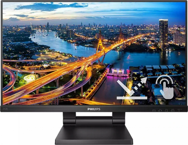 Monitorius „Mmd Monitors“ ekranai „PHILIPS 242B1TC/01“, 23,8 colio, IPS, WLED, 1920 x 1080, „P-Cap In Cell“, lietimui jautrus ekranas, HDMI/Displayport, 3x USB 3.2.