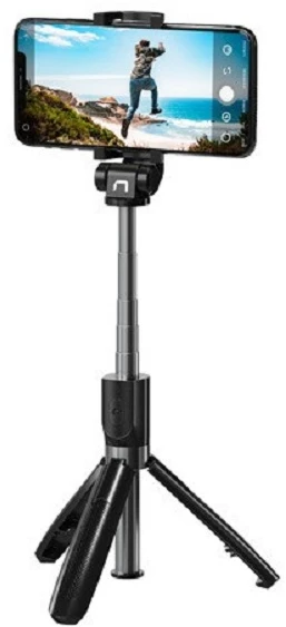 Natec Selfie Stick Tripod, Alvito, Wireless, Juodas