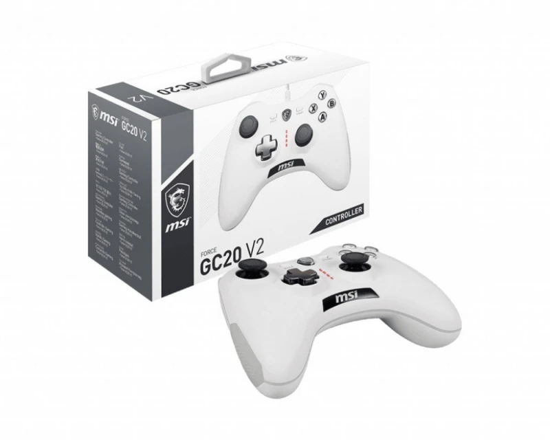 Žaidimų pultelis MSI Force GC20 V2, baltos spalvos