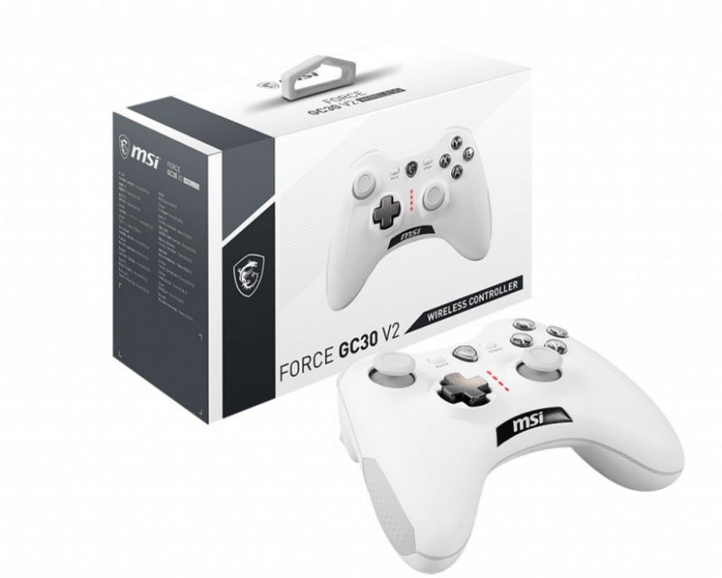 Žaidimų pultas MSI Force GC30 V2, baltos spalvos