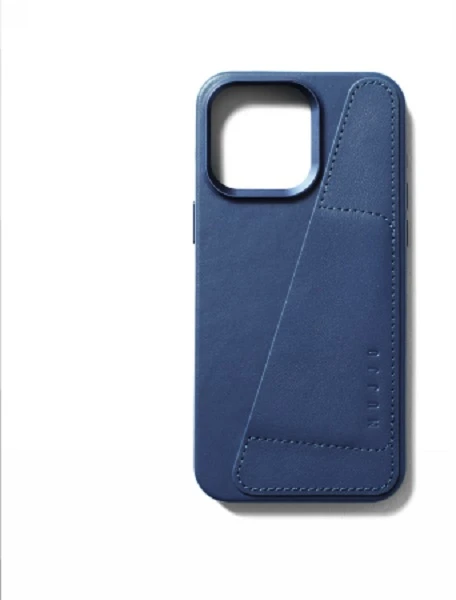Dėklas Troubadour Goods Limited Mujjo Full Leather Wallet Case – dėklai, sukurti iPhone 15 Pro Max, suderinami su MagSafe (monaco mėlynas)
